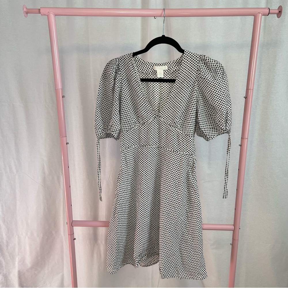 H&M Puff Sleeve Polka Dot Dress size XXS